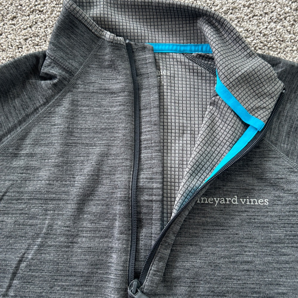 Vineyard Vines Men's Sankaty Performance 1/2 Zip Evening Sky (Black/Grey) Small - Picture 4 of 6